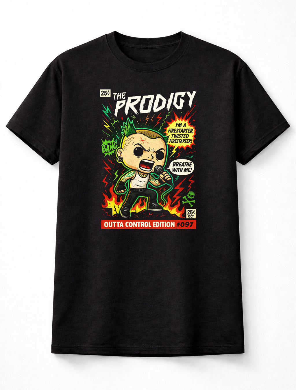 The Prodigy Firestarter Breathe Twisted Outta Control Rave Adults & Kids Unisex T-Shirt
