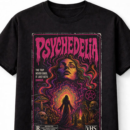 Psychedelia Occult Horror VHS Retro Gothic Unisex T-Shirt