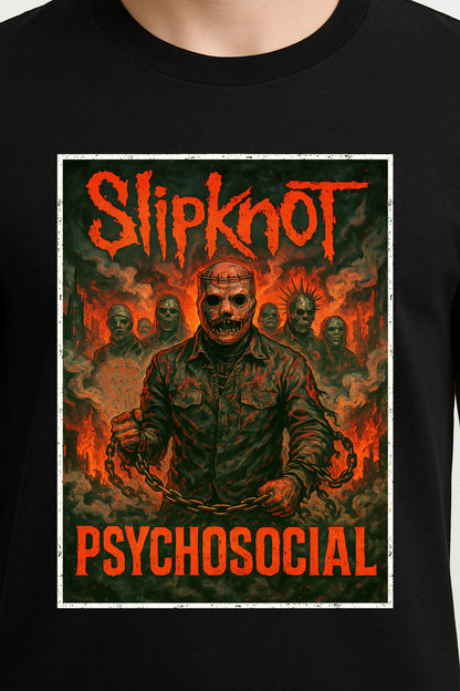 Slipknot Corey Taylor “Psychosocial” Unisex T-Shirt – Heavy Metal Band Inferno Dark Artwork