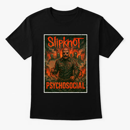 Slipknot Corey Taylor “Psychosocial” Unisex T-Shirt – Heavy Metal Band Inferno Dark Artwork