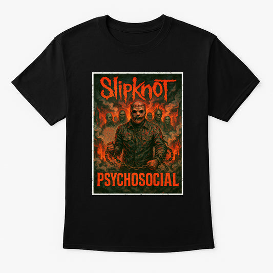 Slipknot Corey Taylor “Psychosocial” Unisex T-Shirt – Heavy Metal Band Inferno Dark Artwork