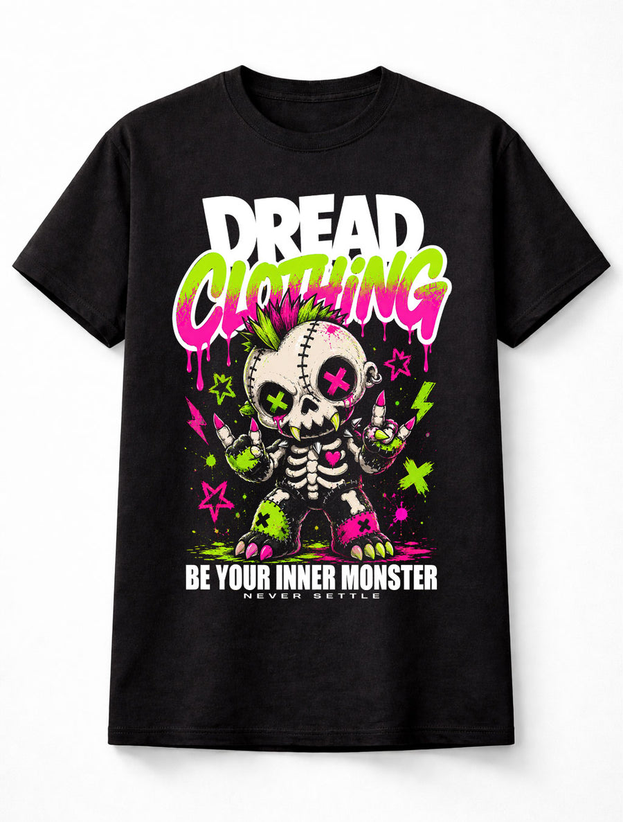 Punk Skull Skeleton Horror Gothic Neon Monster Unisex T-Shirt
