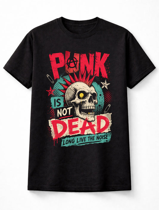 Punk Is Not Dead Skull Mohawk Punk Rock Music Fan Unisex T-Shirt