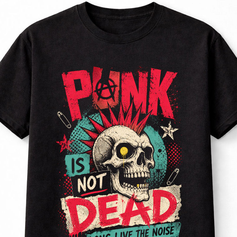 Punk Is Not Dead Skull Mohawk Punk Rock Music Fan Unisex T-Shirt