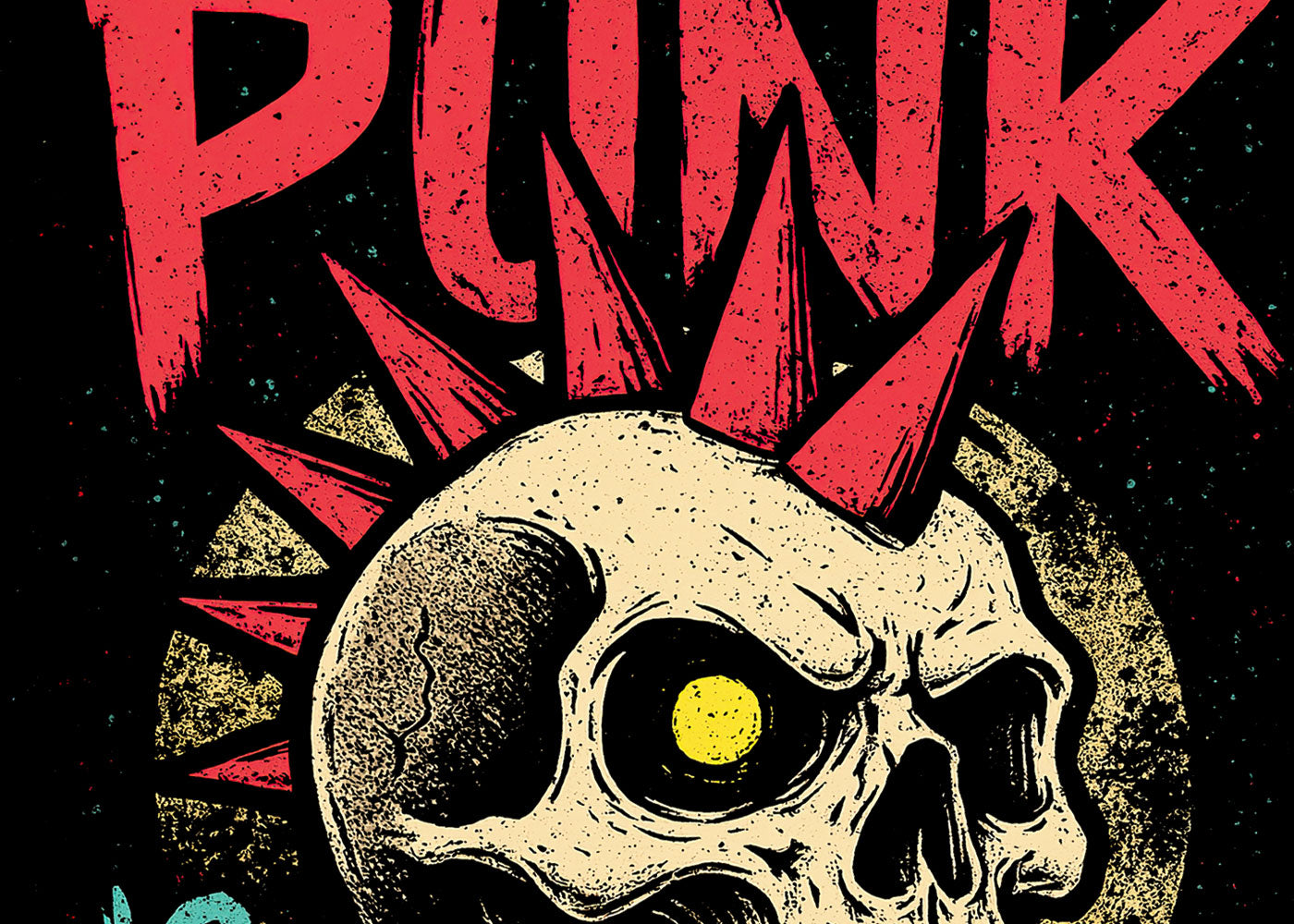 Punk Is Not Dead T Shirt Skull Mohawk Punk Rock Graphic Band Style Tee