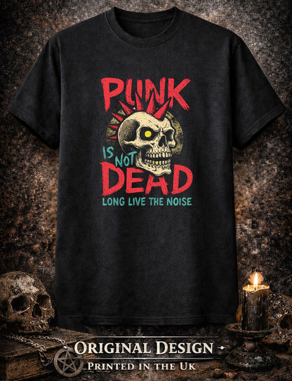 Punk Is Not Dead T Shirt Skull Mohawk Punk Rock Graphic Band Style Tee