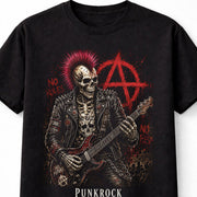Punk Skeleton Anarchy Skull Gothic Horror Rock Unisex T-Shirt