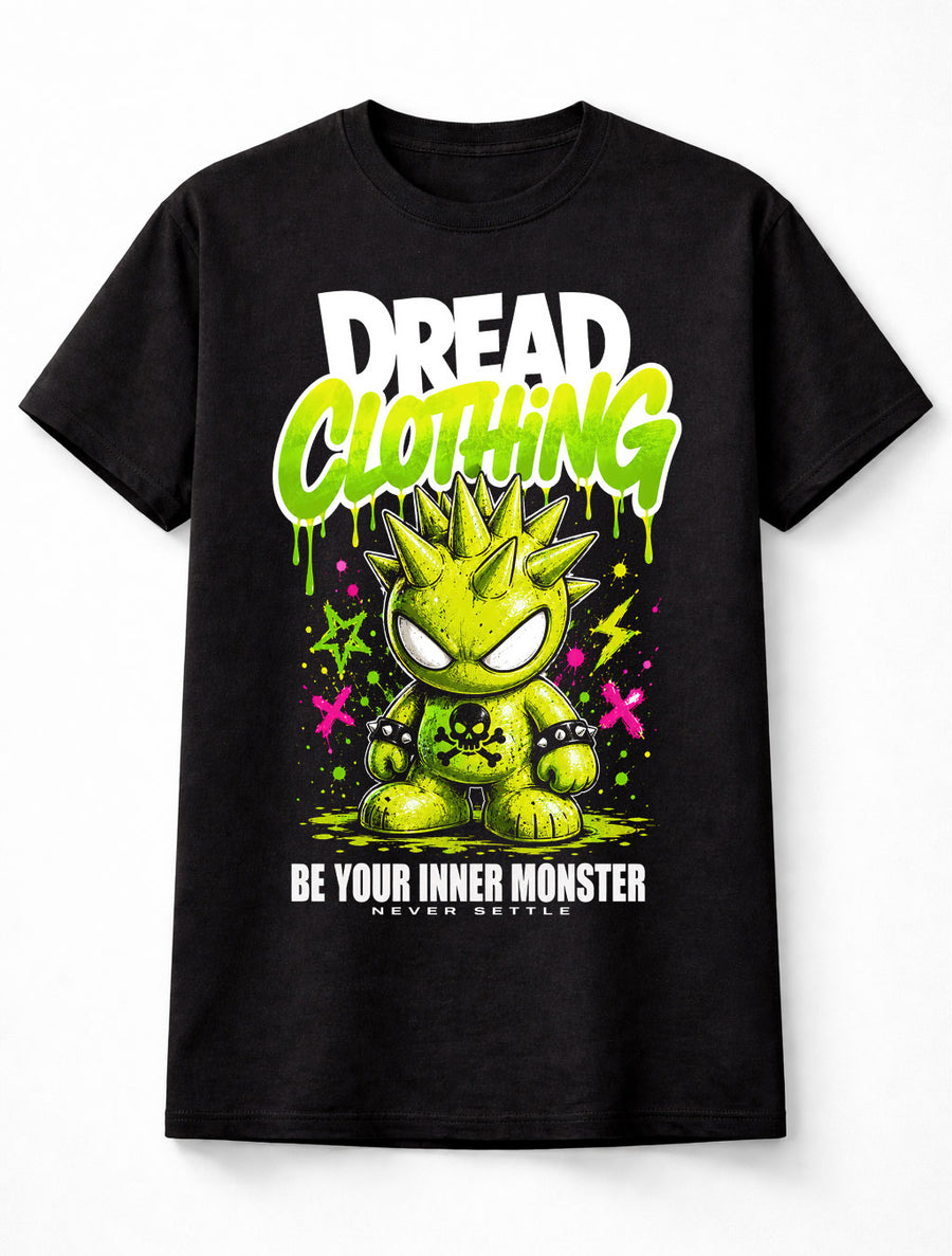 Punk Monster Skull Logo Horror Neon Graphic Unisex T-Shirt
