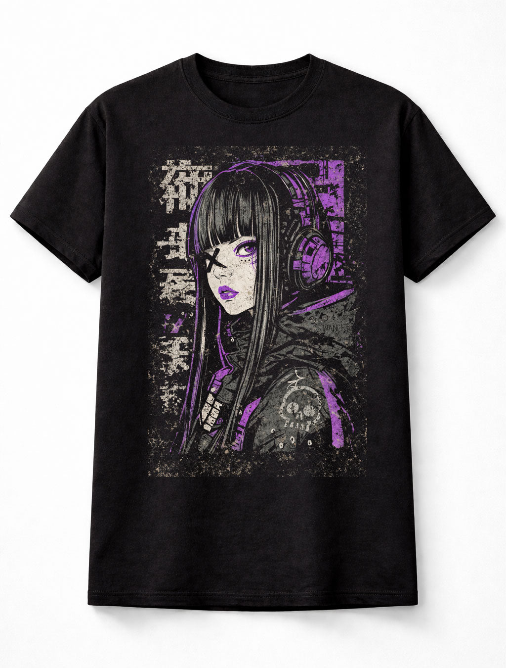 Cyber Girl Japanese Cyberpunk Y2K Retro Techwear Manga Anime Adults & Kids Unisex T-Shirt