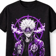 Anime Sorcerer Purple Aura Manga Fantasy Warrior Graphic Unisex T-Shirt