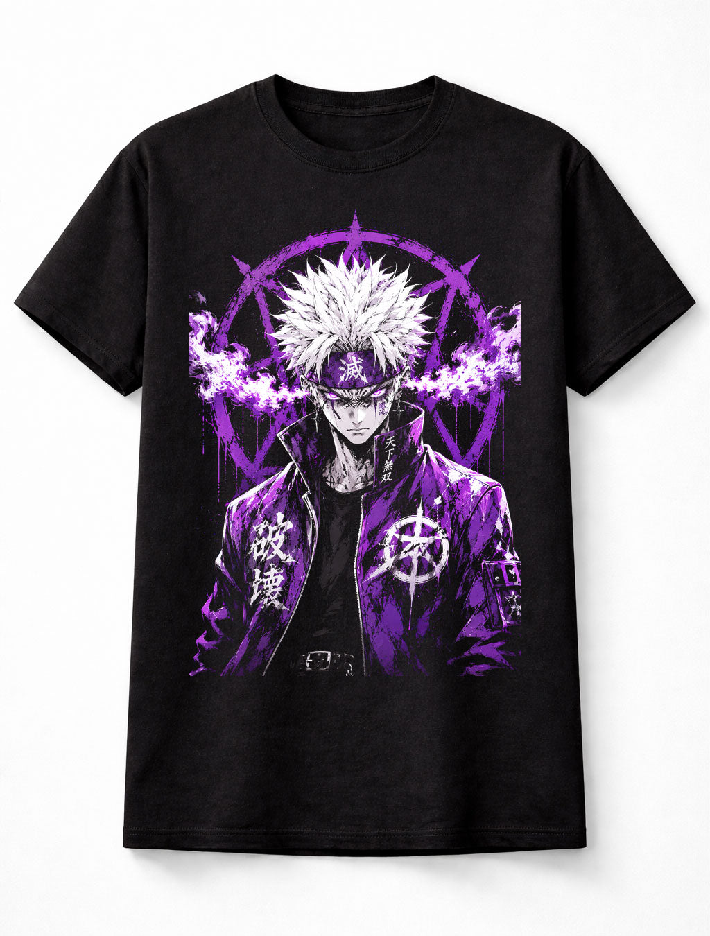Anime Sorcerer Purple Aura Manga Fantasy Warrior Graphic Unisex T-Shirt