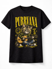 Grunge Cat Purrvana Guitar Nirvana Graphic Unisex T-Shirt