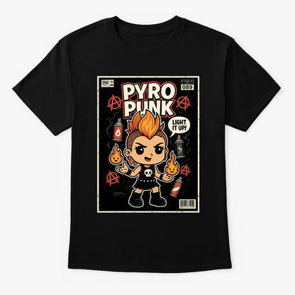 Pyro Punk Unisex T-Shirt Funny Anarchy Anarchist Mohawk Comic Street Tee