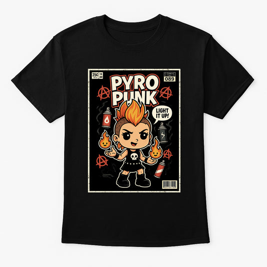 Pyro Punk Unisex T-Shirt Funny Anarchy Anarchist Mohawk Comic Street Tee