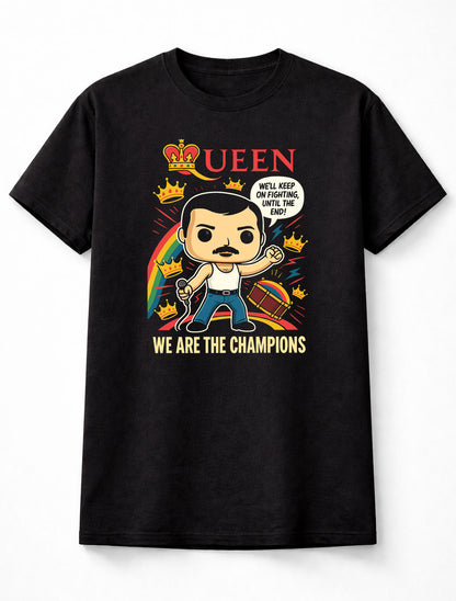 Queen We Are The Champions Fighting Till The End Crown Rainbow Adults & Kids Unisex T-Shirt