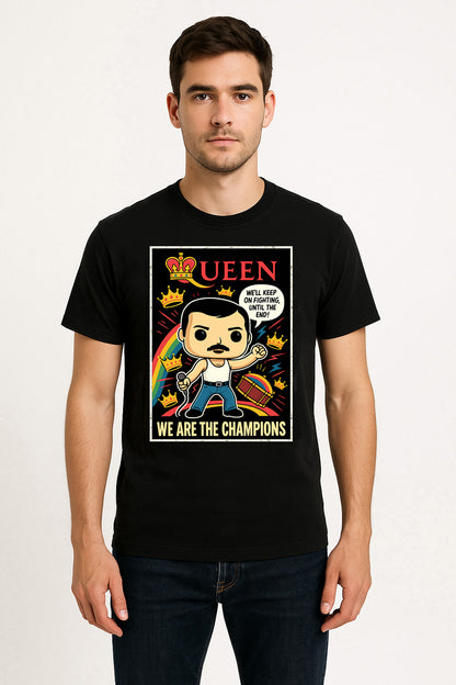 Queen We Are The Champions Classic Rock Funko Pop Style Unisex T-Shirt