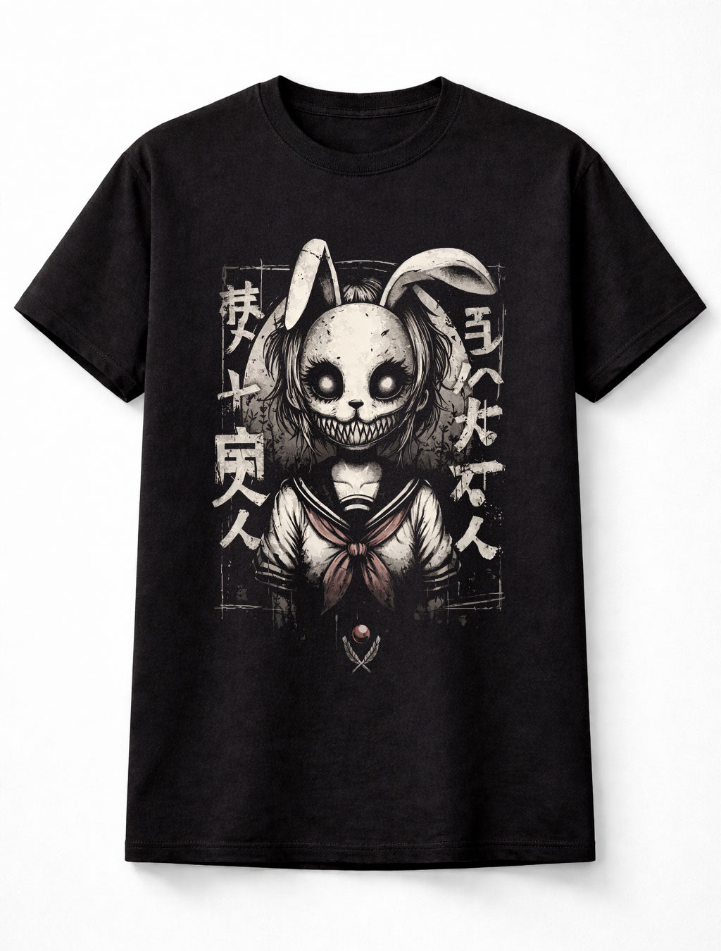 Creepy Bunny Girl Graphic T-Shirt Dark Anime Horror Gothic Tee Adults & Kids Unisex T-Shirt