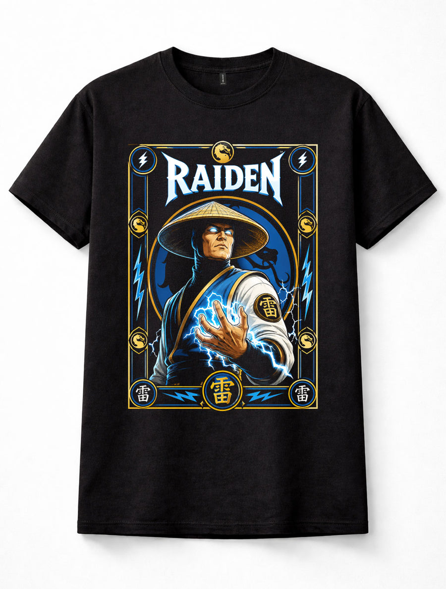 Mortal Kombat Raiden Thunder God Fighting Game Retro Black Unisex T-Shirt