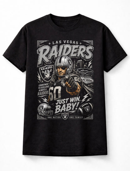 Las Vegas Raiders NFL Football Fan Gift Just Win Baby Unisex T-Shirt