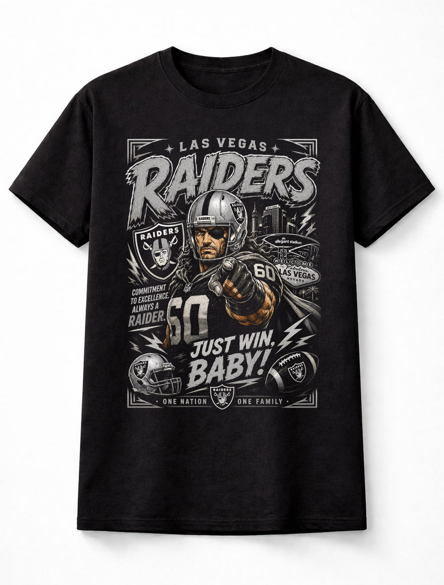 Las Vegas Raiders NFL Football Fan Gift Just Win Baby Unisex T-Shirt
