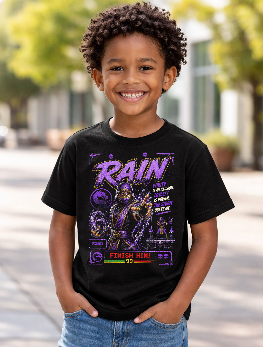 Mortal Kombat Rain Retro Arcade Fighting Game Unisex T-Shirt