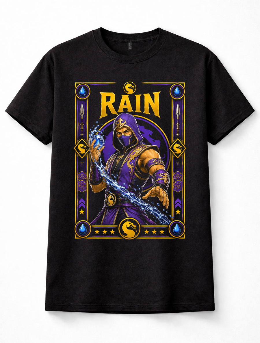 Mortal Kombat Rain Purple Ninja Water Fighter Gaming Black Unisex T-Shirt