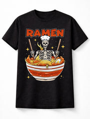 Ramen Skeleton Chef T-Shirt Funny Noodle Lover Graphic Tee Adults & Kids Unisex T-Shirt