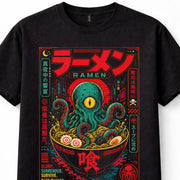 Ramen Monster Japanese Octopus Noodles Kaiju Yokai Horror Graphic Unisex T-Shirt