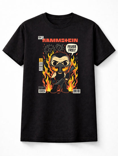Till Lindemann Rammstein T-Shirt Feuer Frei Metal Unisex Black Graphic Tee