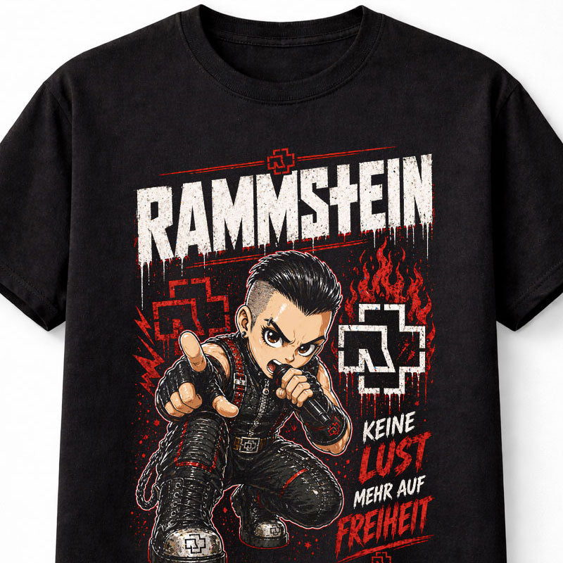 Rammstein Keine Lust Mehr Auf Freiheit Graphic T-Shirt Industrial Metal Band Fan Tee German Rock Music Shirt Adult & Kids Unisex T-Shirt