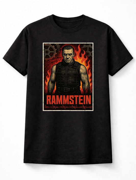 Rammstein T-Shirt Industrial Metal Power Unisex Black Graphic Tee