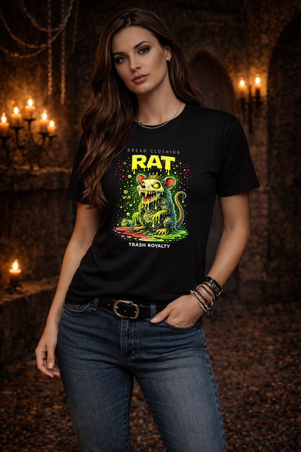 Rat Trash Royalty Unisex Toxic Gothic Sewer Punk Creature Graphic T-Shirt