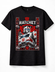 Transformers Ratchet Autobot Medic Ambulance Robot Cybertron Black Unisex T-Shirt