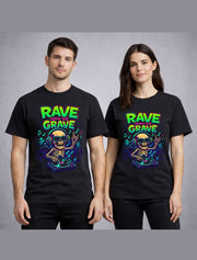Skeleton DJ Rave From The Grave Halloween Graphic Unisex T-Shirt