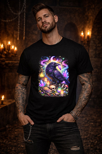 Mystic Raven Occult Art Psychedelic Trippy Gothic Unisex Graphic T-Shirt