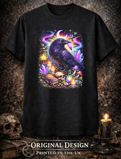 Mystic Raven Occult Art Psychedelic Trippy Gothic Unisex Graphic T-Shirt