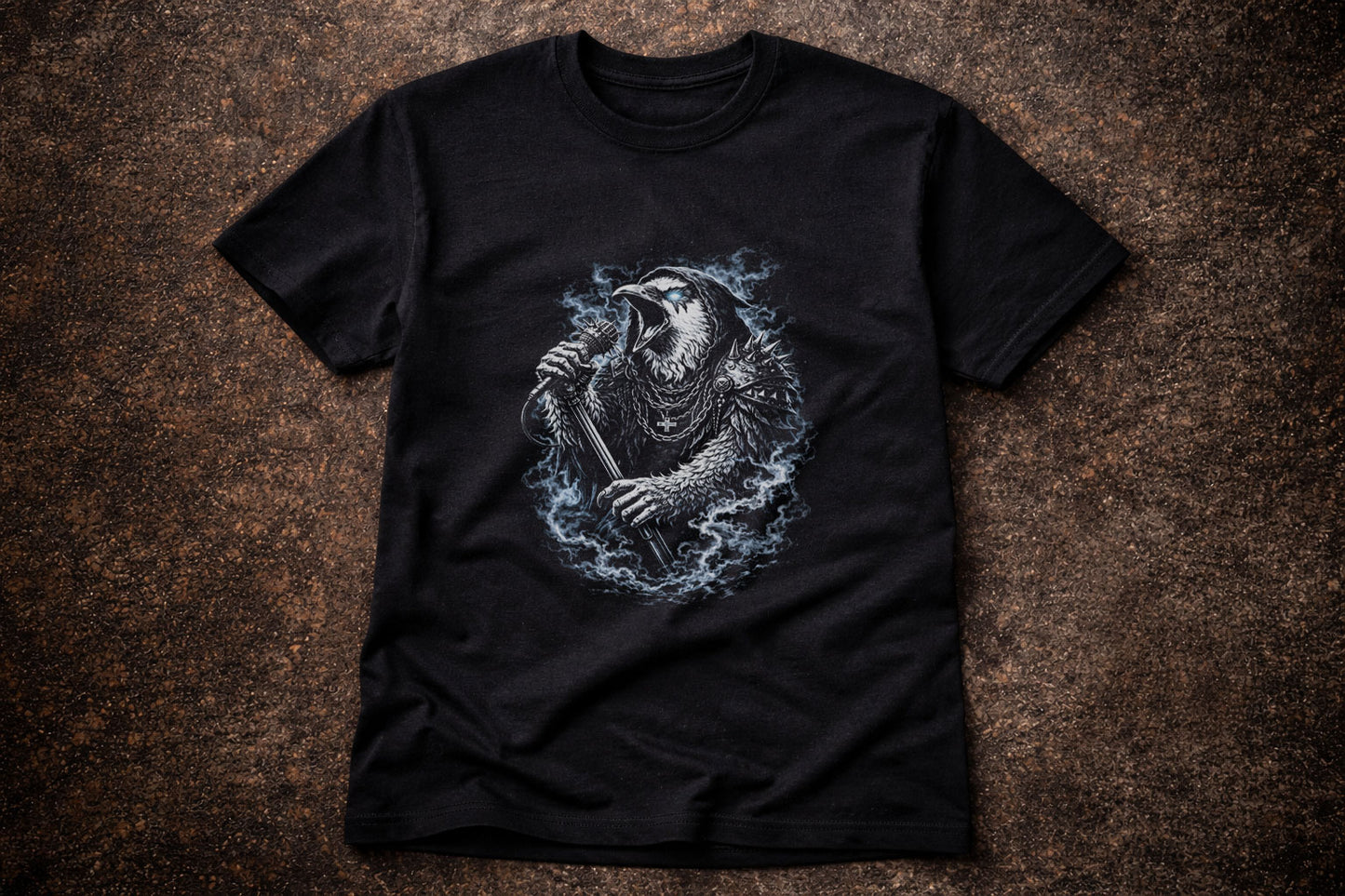 Raven Heavy Metal Rocker Unisex Graphic T-Shirt Gothic Singer Bird Music Art Tee