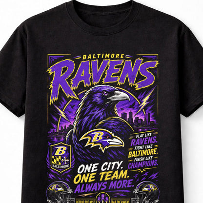 Baltimore Ravens NFL Football Fan Gift One City One Team Unisex T-Shirt