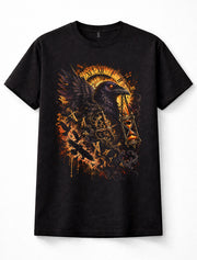 Raven Hourglass Clock Gothic Dark Fantasy Mystery Unisex T-Shirt