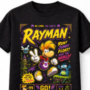 Rayman T-Shirt Retro Gaming Graphic Tee Classic Platformer Ubisoft Video Game Character Shirt No Limbs Hero Lums Adventure Gamer Adults & Kids Unisex T-Shirt