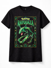 Pokemon Rayquaza Legendary Dragon Flying Gaming Anime Black Unisex T-Shirt