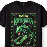 Pokemon Rayquaza Legendary Dragon Flying Gaming Anime Black Unisex T-Shirt