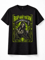 Reap What You Sow Grim Reaper Skull Horror Gothic Unisex T-Shirt