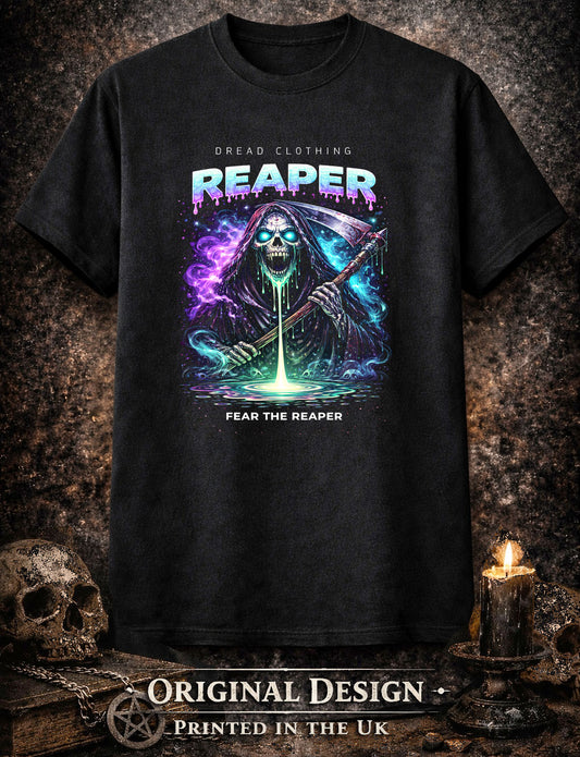 Reaper Fear the Reaper Unisex Toxic Gothic Death Fantasy Graphic T-Shirt
