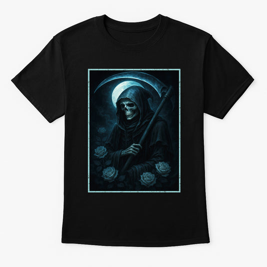 Moon Reaper Roses Unisex T-Shirt Gothic Grim Death Tee