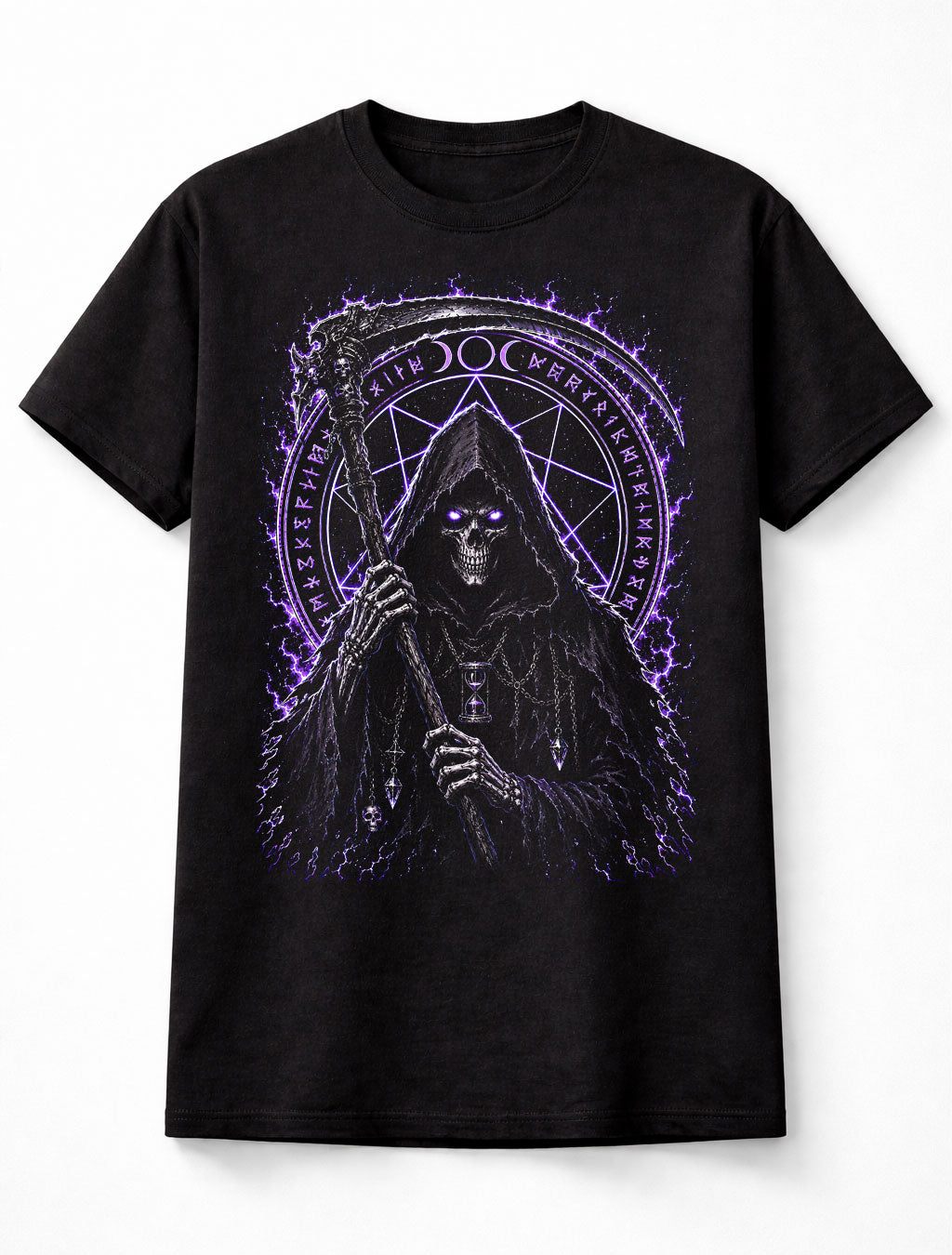 Grim Reaper Gothic Horror Occult Skeleton Black Unisex T-Shirt