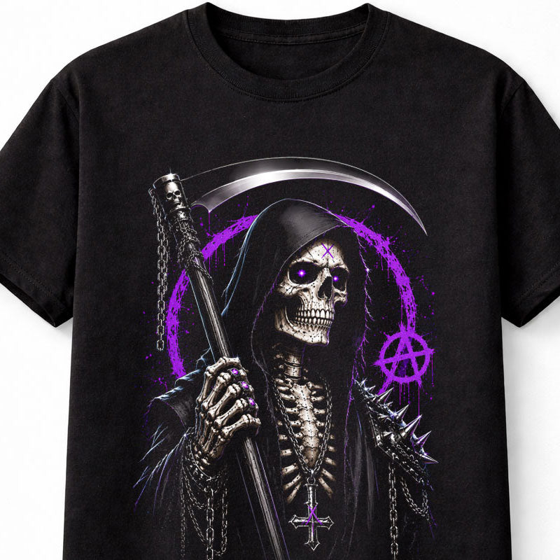 Grim Reaper Skeleton Gothic Horror Halloween Skull Unisex T-Shirt