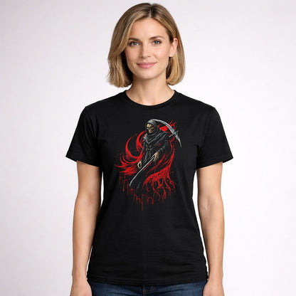 Blood Reaper Unisex T Shirt Shadow Cloak Scythe Warrior Art Tee