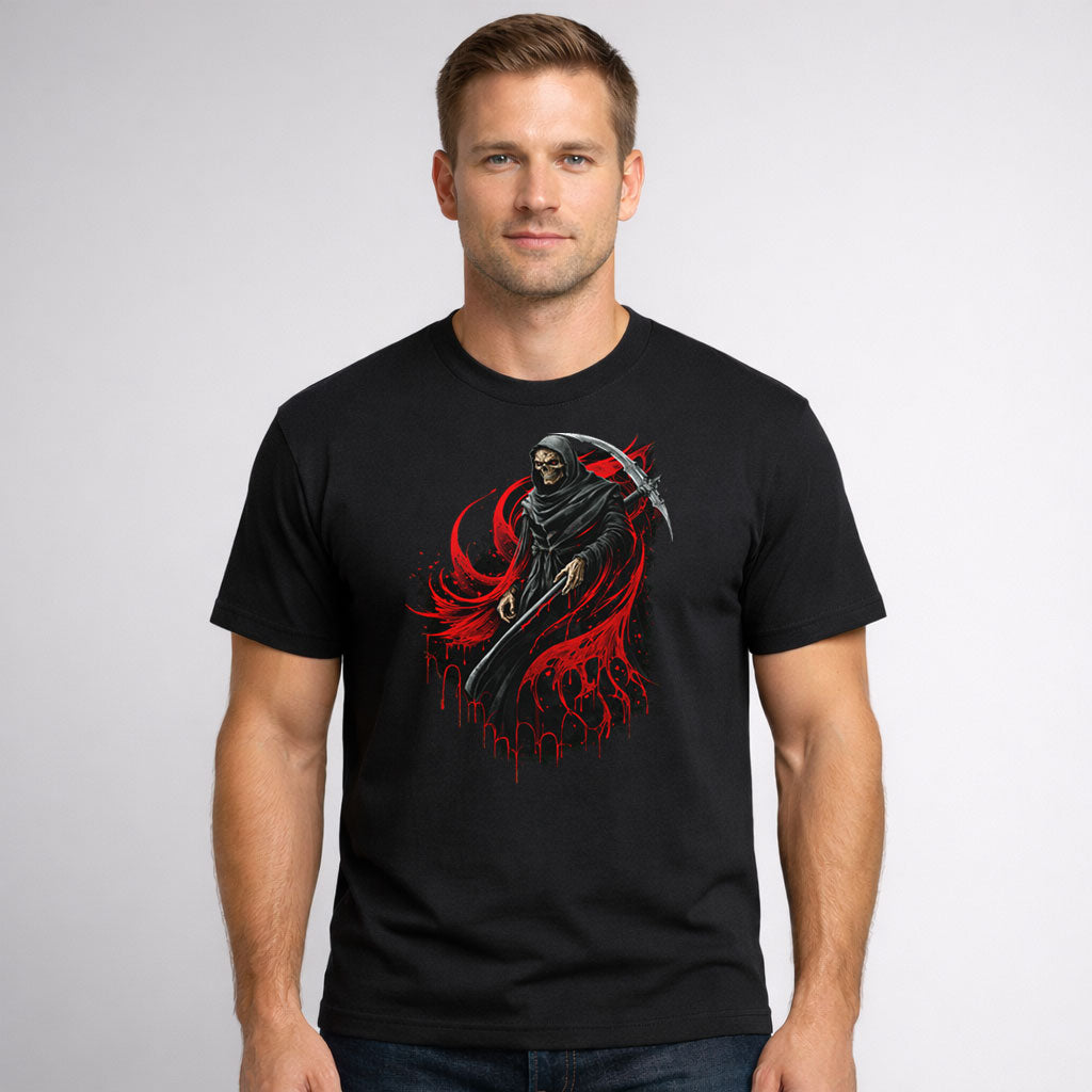 Blood Reaper Unisex T Shirt Shadow Cloak Scythe Warrior Art Tee