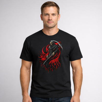 Blood Reaper Unisex T Shirt Shadow Cloak Scythe Warrior Art Tee